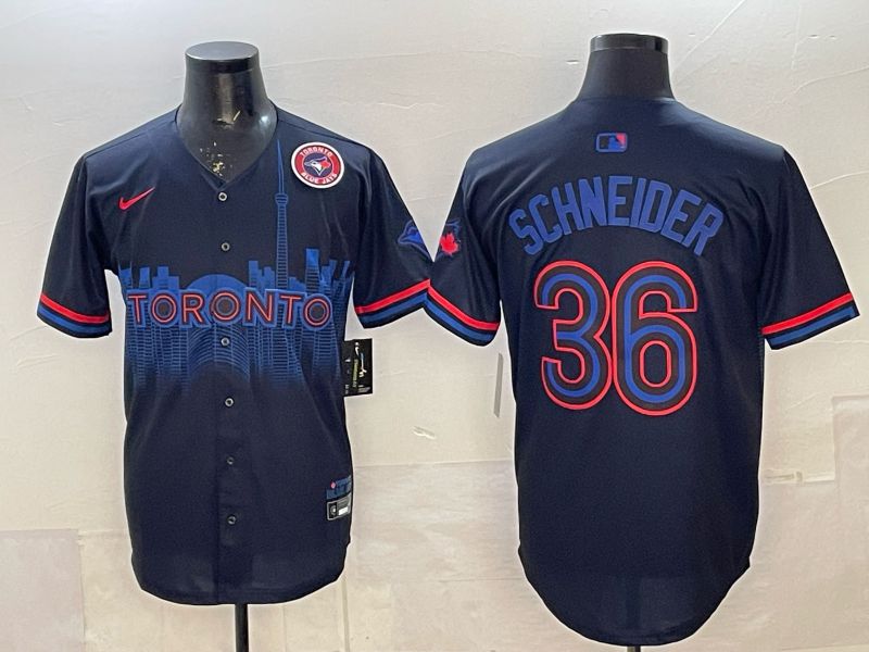 Men 2025 Nike Toronto Blue Jays #36 Schneider Blue Game MLB Jersey 01->toronto blue jays->MLB Jersey
